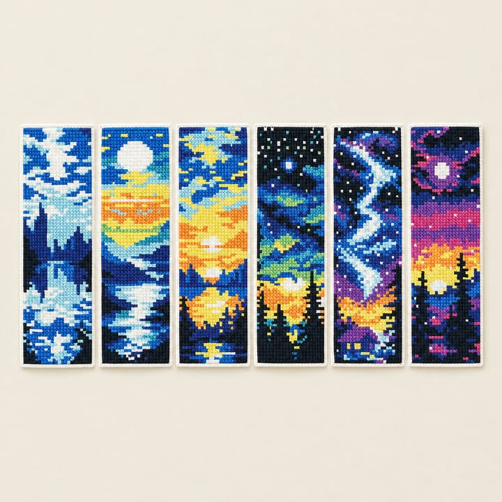 Stamped Needlepoint Bookmark Kit, Landscapes